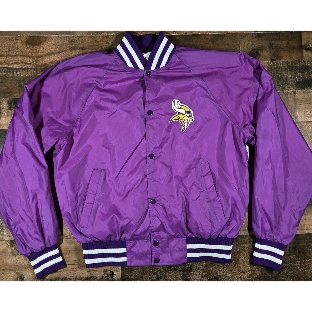 Vintage 80's Minnesota Vikings Bomber Jacket XL Purple Active Generation NFL